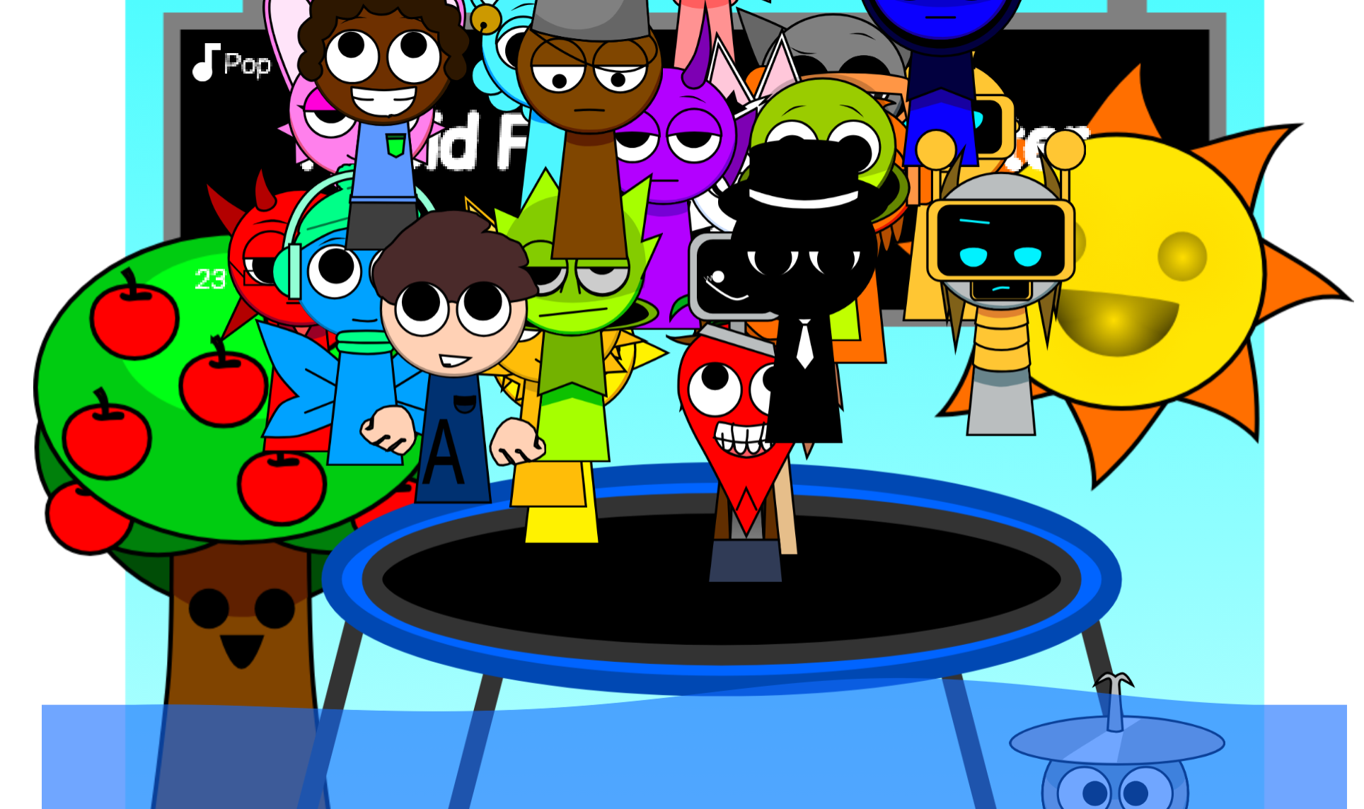AY In Dont Fall Off The Trampoline Sprunki Takeover