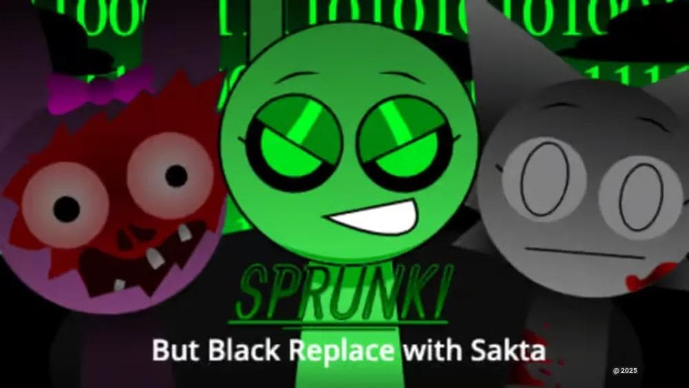 Sprunki But Black Replace With Sakta - Transform Your Musical Playground Into a Glowing Symphony