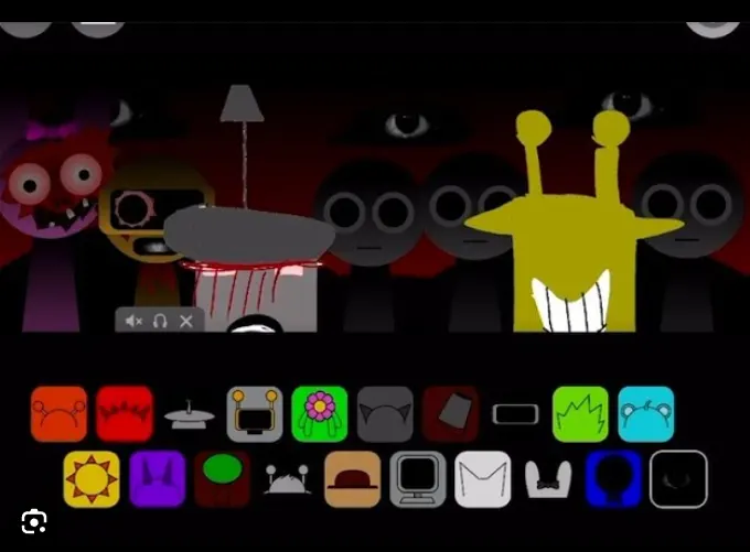 Sprunki But Characters Are Cube From GD - A Geometric Revolution in Rhythm Gaming