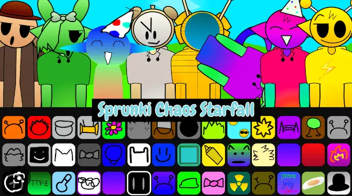prunki Chaos Starfall - Dive into 'Sprunki Chaos Starfall' for a Supernova of Rhythm and Visuals!